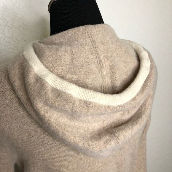 Summersalt tan cream trim hooded merino wool cashmere sweater Extra Small XS - Picture 13 of 14